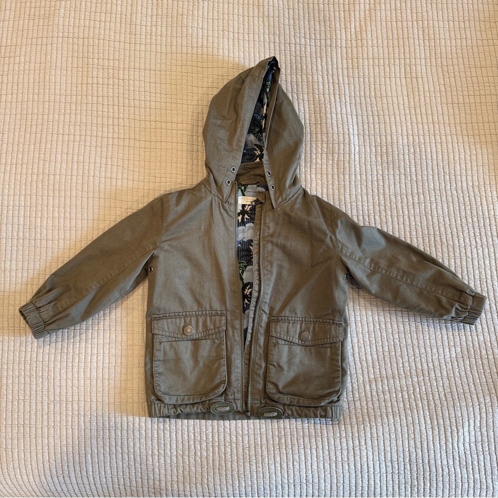 Stella McCartney Kids Hooded Cotton Utility Jacket - Olive Green - 18 Months